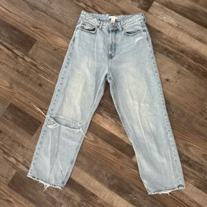 H&M distressed jeans with button fly